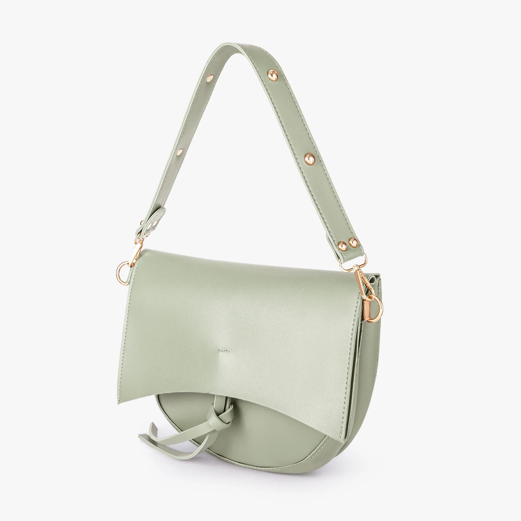 Smooth Vegan Leather Tassel Dual Strap Convertible Saddle Bag