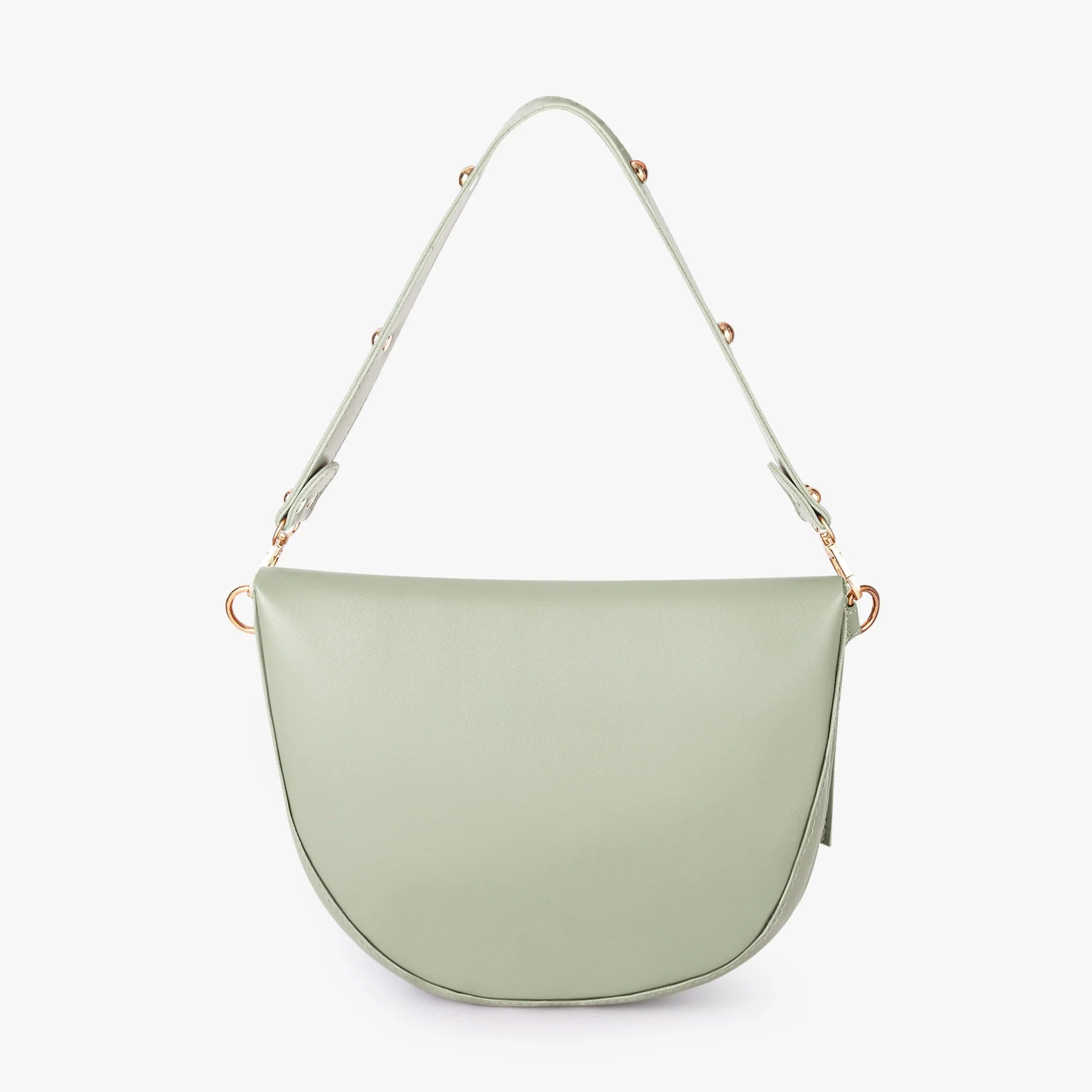 Smooth Vegan Leather Tassel Dual Strap Convertible Saddle Bag