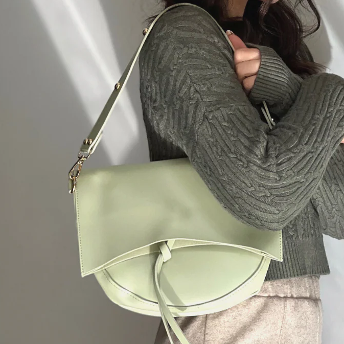 Smooth Vegan Leather Tassel Dual Strap Convertible Saddle Bag