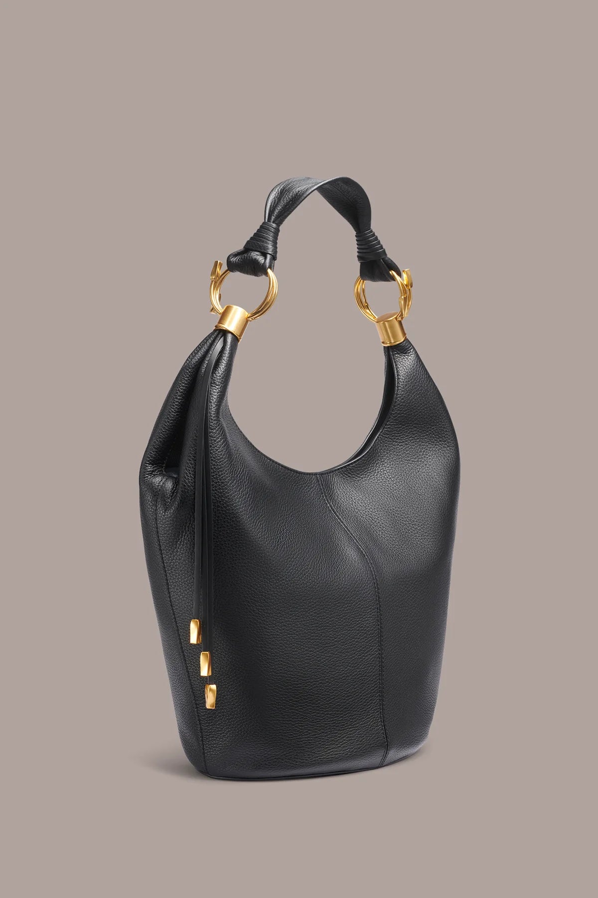 Textured Genuine Leather Fringe Decor Soft Large Hobo Shoulder Bag