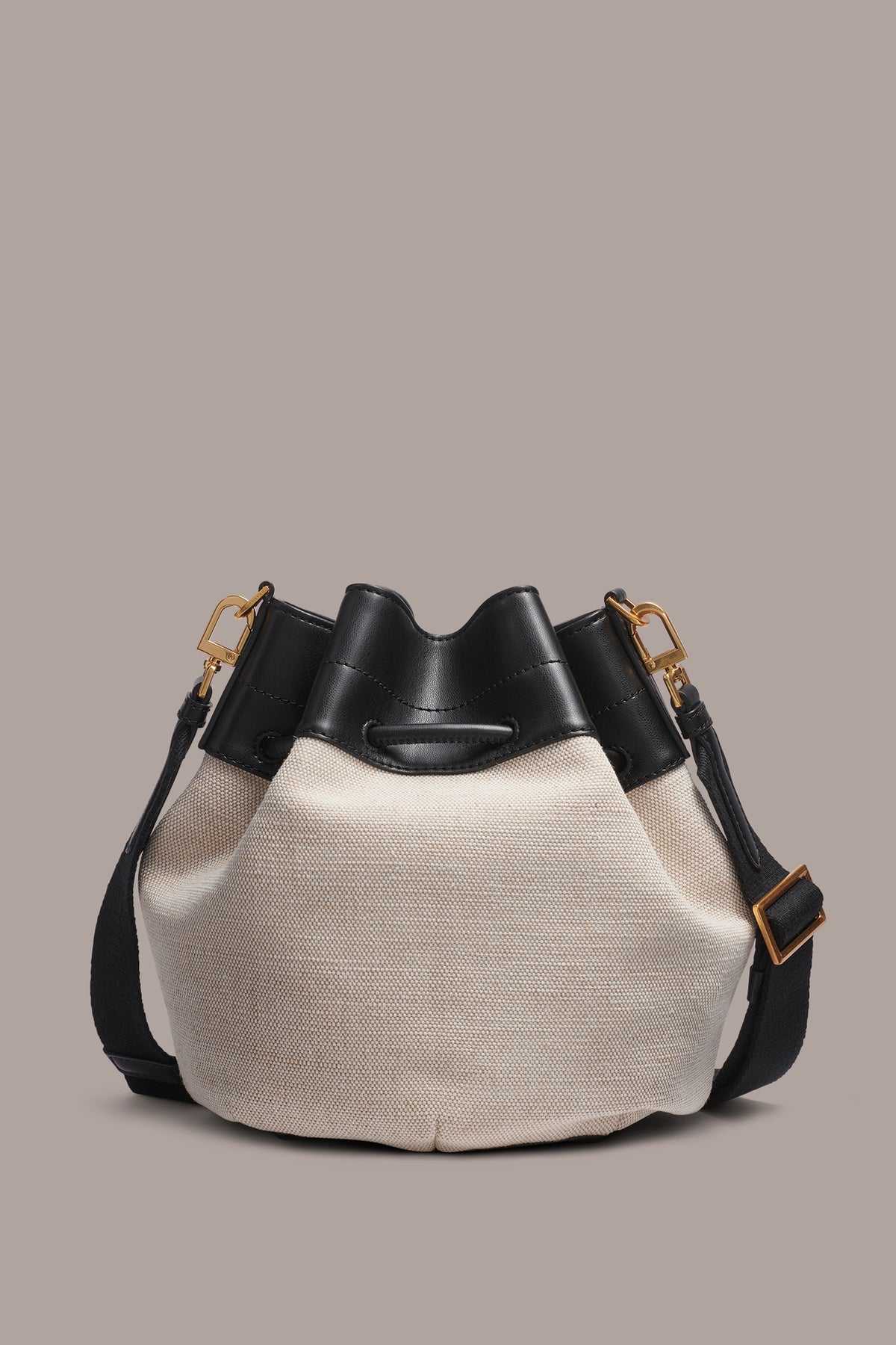 Cotton Linen Canvas Drawstring Large Convertible Bucket Bag