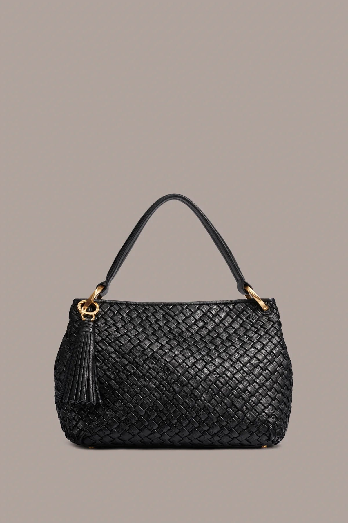 Full Handwoven Leather Fringe Accent Slouchy Handwoven Shoulder Bag