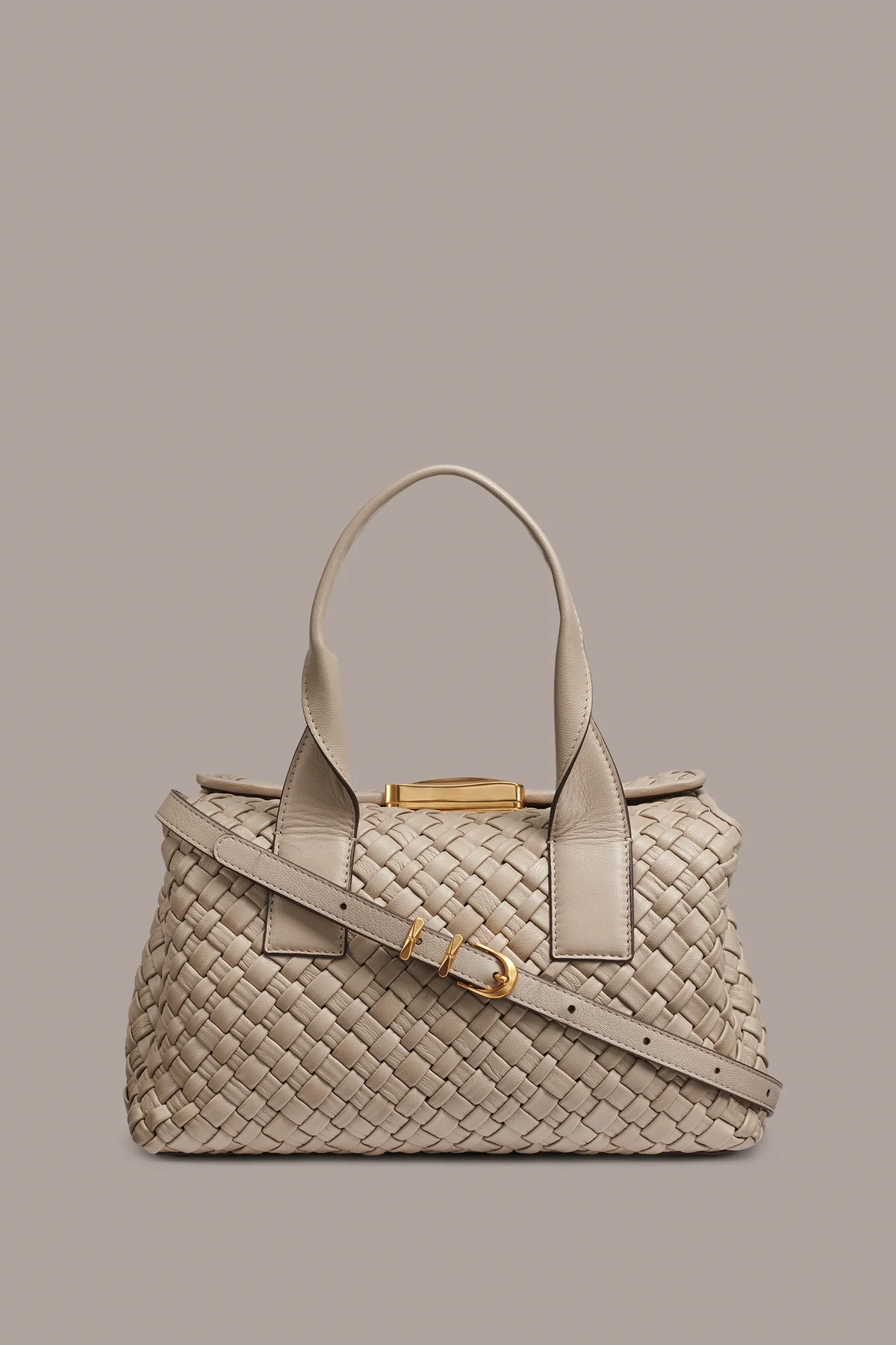 Full Interlaced Handwoven Leather Convertible Satchel Handwoven Bag