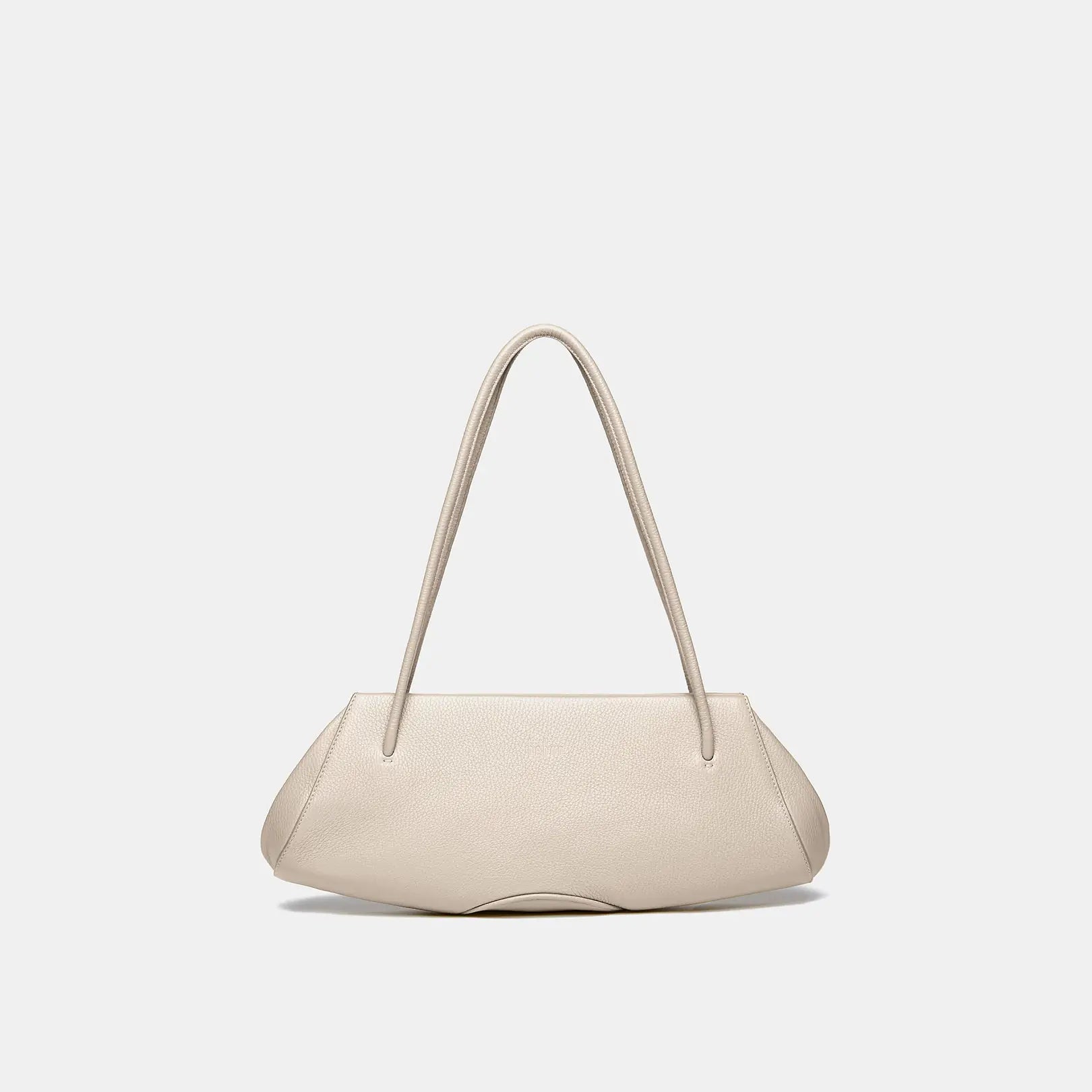 Soft Pebble Grain Minimalist Magnetic Closure Baguette Bag