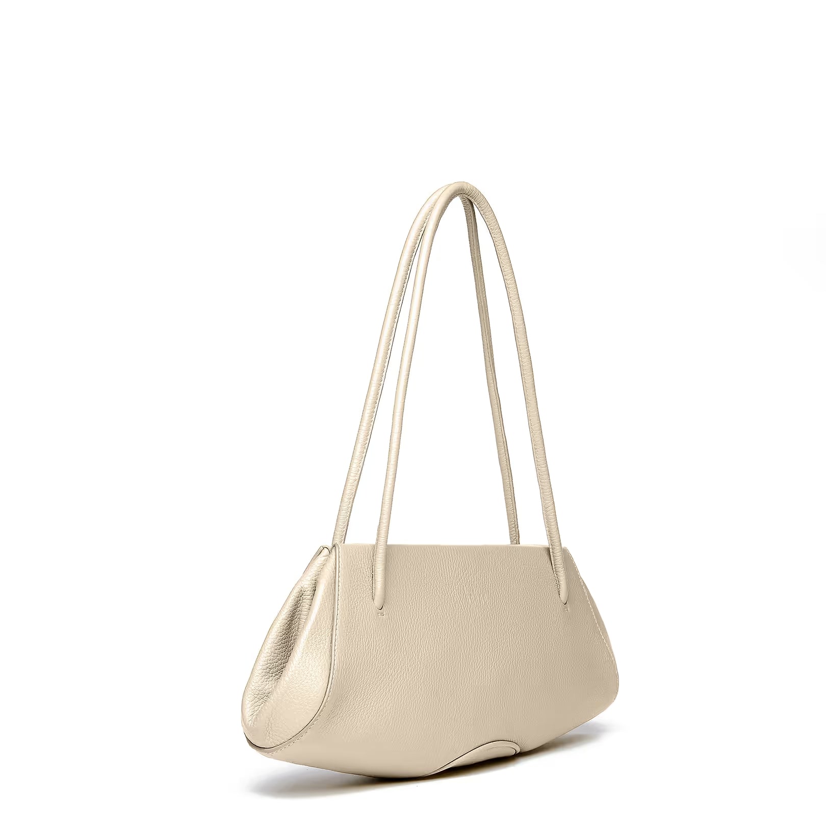 Soft Pebble Grain Minimalist Magnetic Closure Baguette Bag